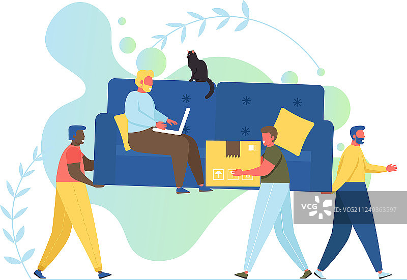 扁平风格的搬家公司服务设计图片素材