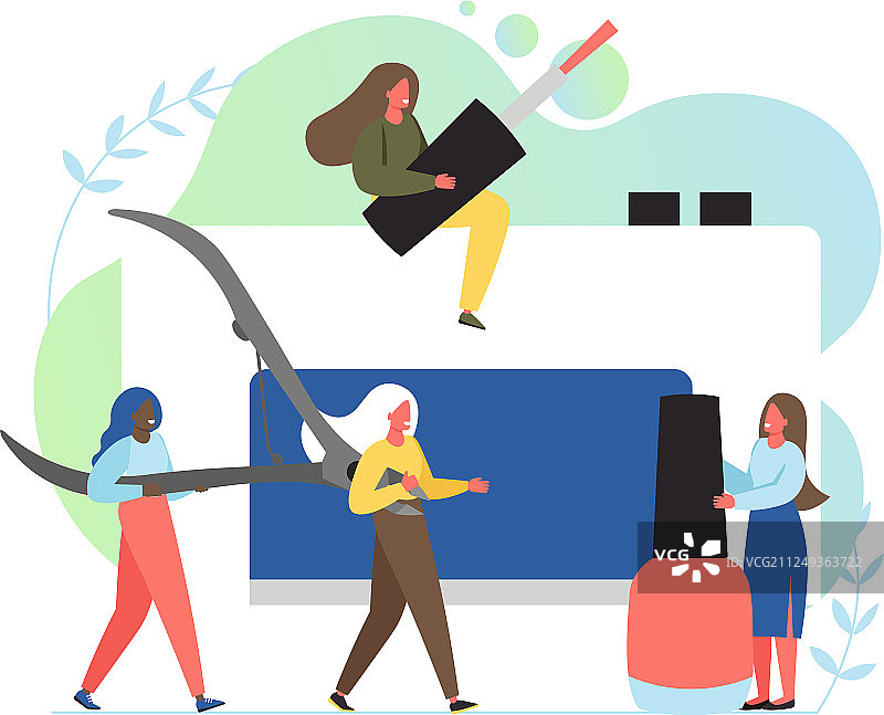 美甲服务扁平风格设计图片素材