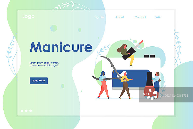美甲网站着陆页设计图片素材