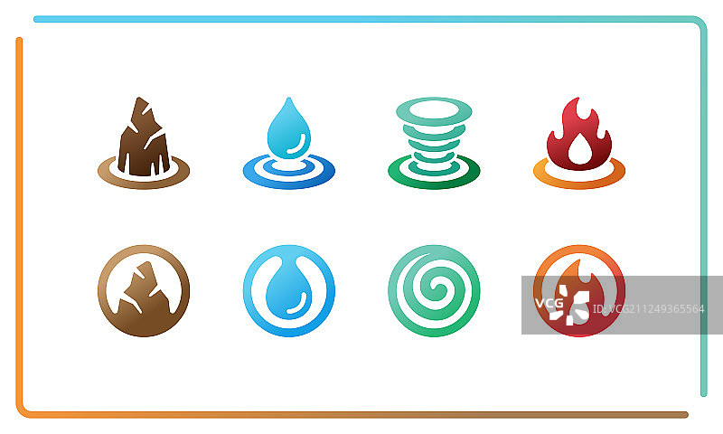 四元素图标集图片素材