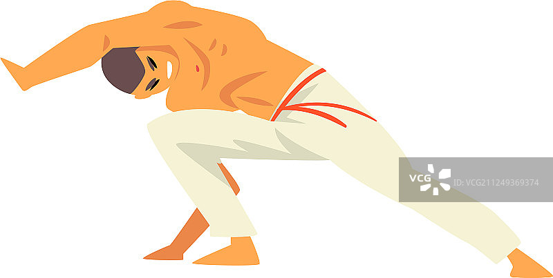 练习巴西卡波耶拉的年轻男人图片素材