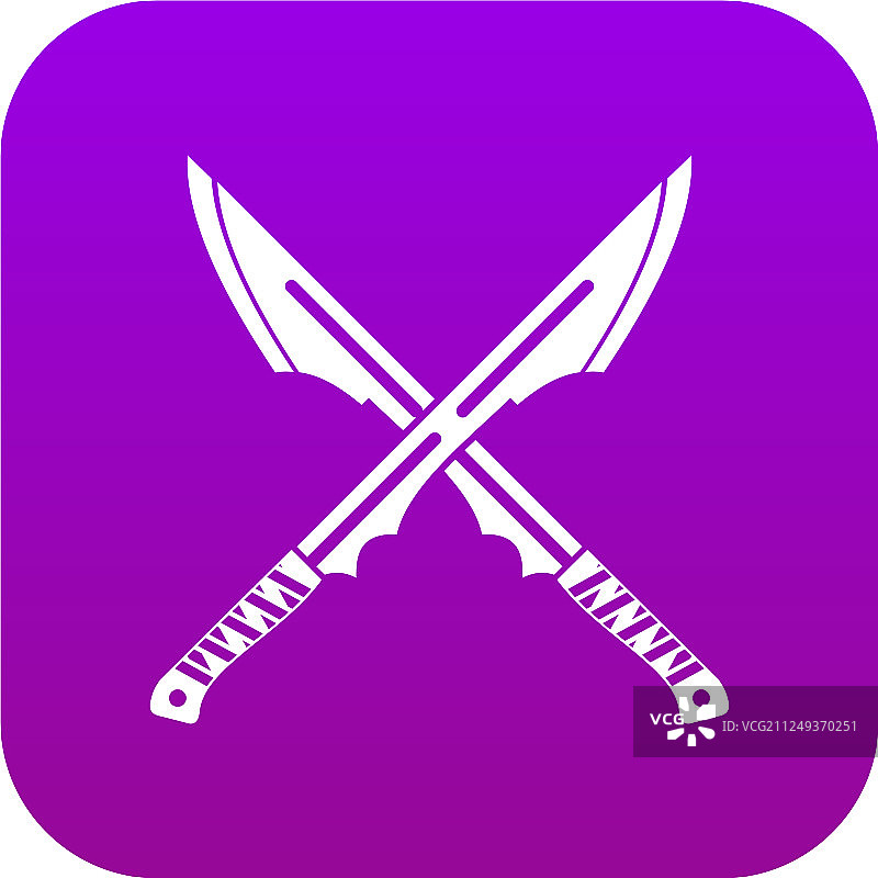 日本短刀匕首图标数字紫色图片素材