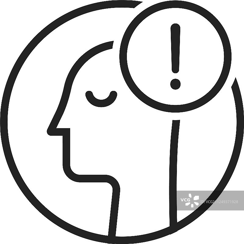 线性恐慌或焦虑男子标志图片素材
