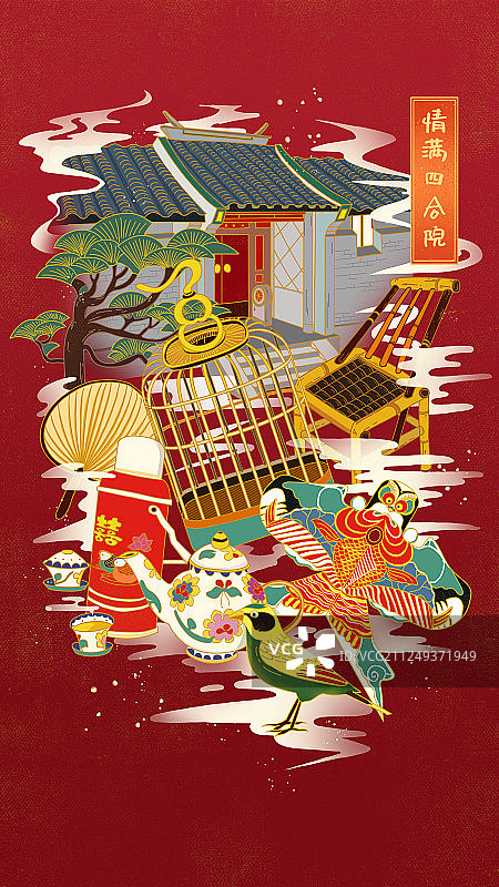 老北京-情满四合院图片素材