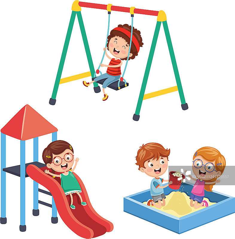 公园里的孩子们图片素材