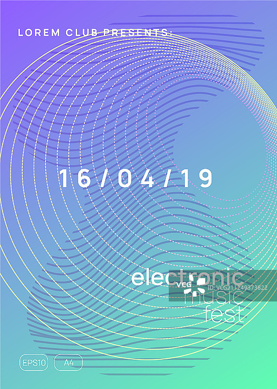 霓虹俱乐部传单电子舞曲音乐迷幻派对图片素材