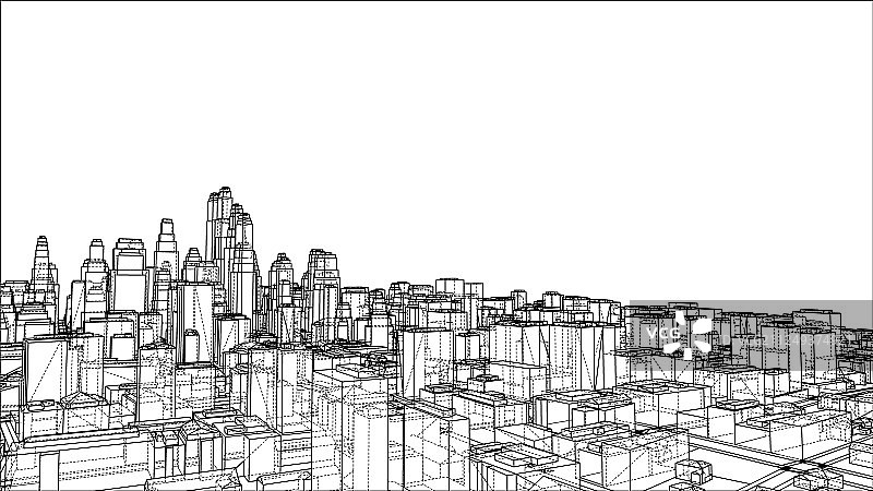线框城市蓝图风格图片素材