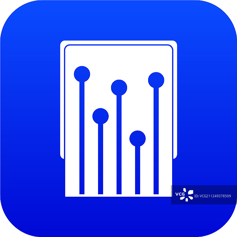 蓝色数字电脑处理器图标图片素材
