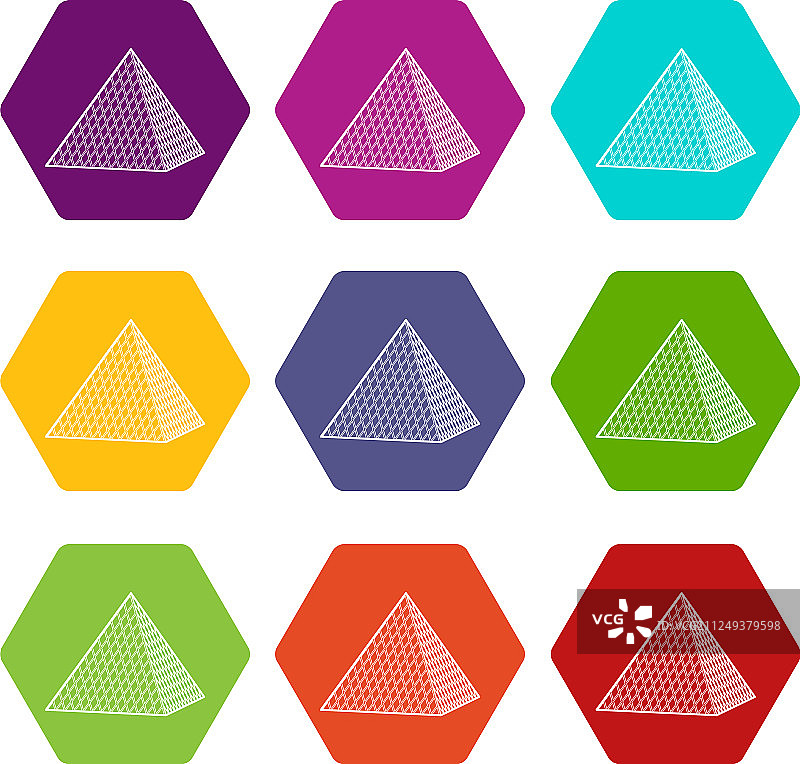 卢浮宫金字塔图标集合9图片素材