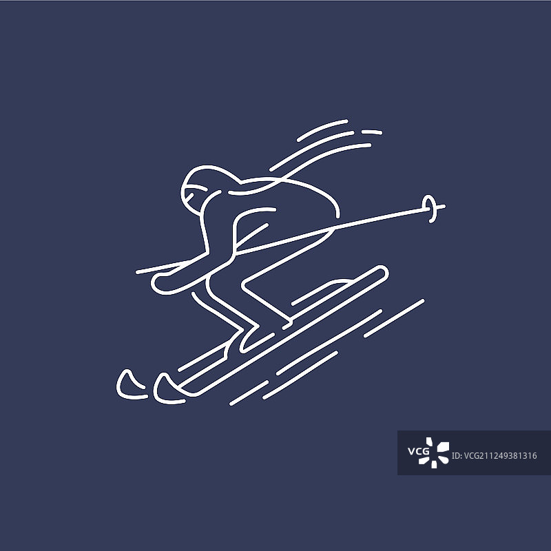 滑雪和滑雪板的图标和标志图片素材