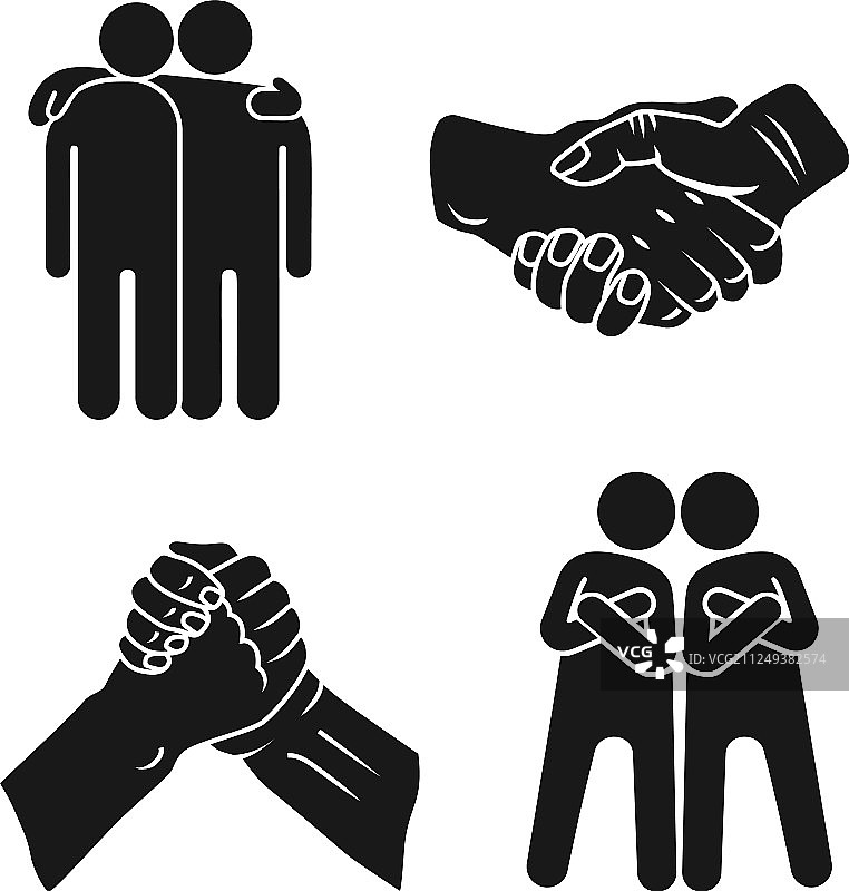 兄弟情谊图标简约风格图片素材