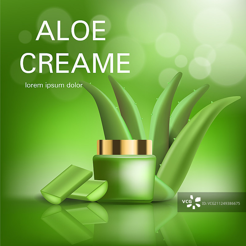 逼真风格的芦荟霜概念背景图片素材