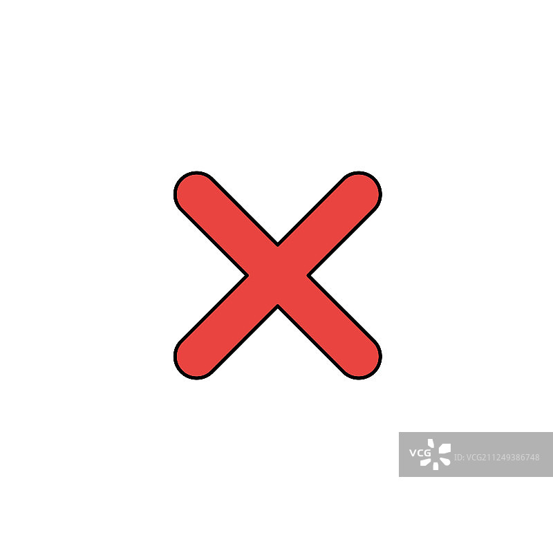彩色和黑色轮廓的叉号图标图片素材