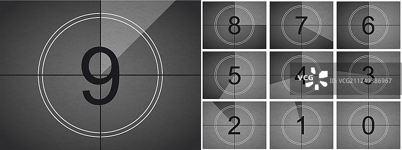 复古电影倒计时屏幕图片素材