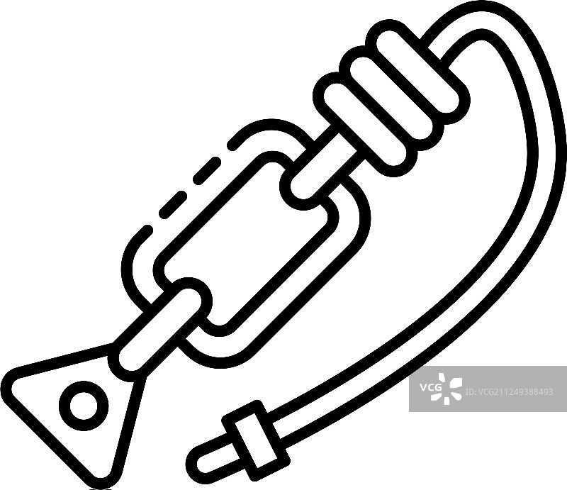 绳索登山扣图标轮廓样式图片素材