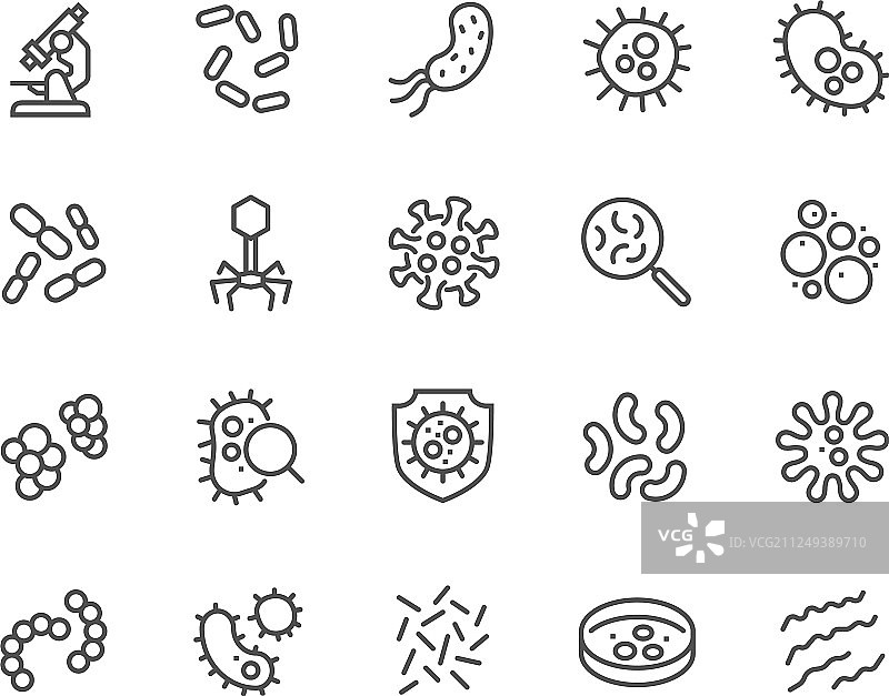 细菌线条图标图片素材