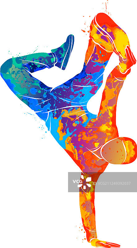 抽象青年街舞飞溅图片素材