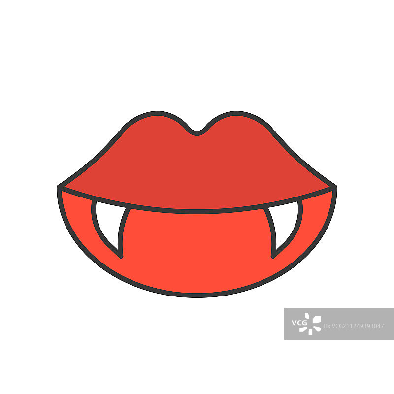 万圣节主题吸血鬼牙齿轮廓图标图片素材