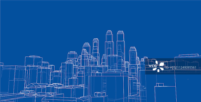 线框城市蓝图风格图片素材