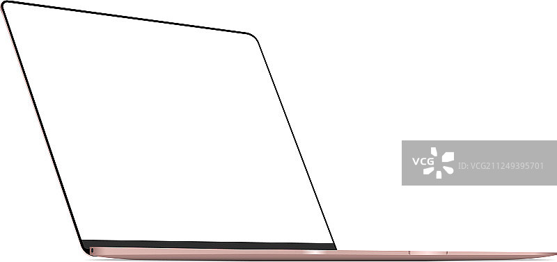 粉色笔记本电脑样机与空白无框屏幕图片素材