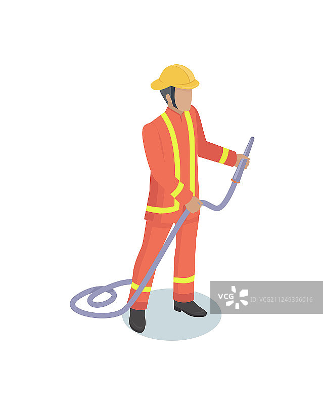 消防员男性2.5D模型图片素材