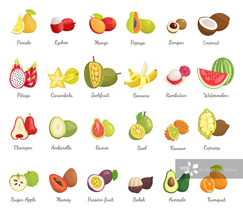 角瓜、椰子和香蕉组合图片素材