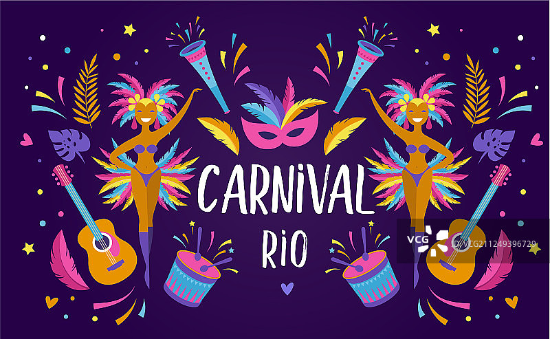 巴西狂欢节音乐节化装舞会图片素材