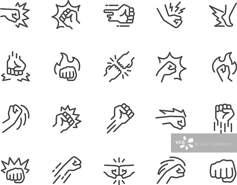 线条打斗图标图片素材