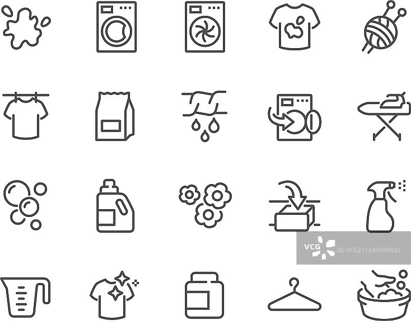 洗衣线性图标图片素材