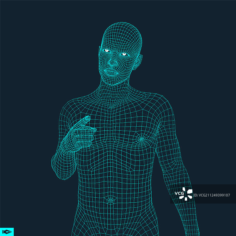 指向手指的男人3D模型图片素材