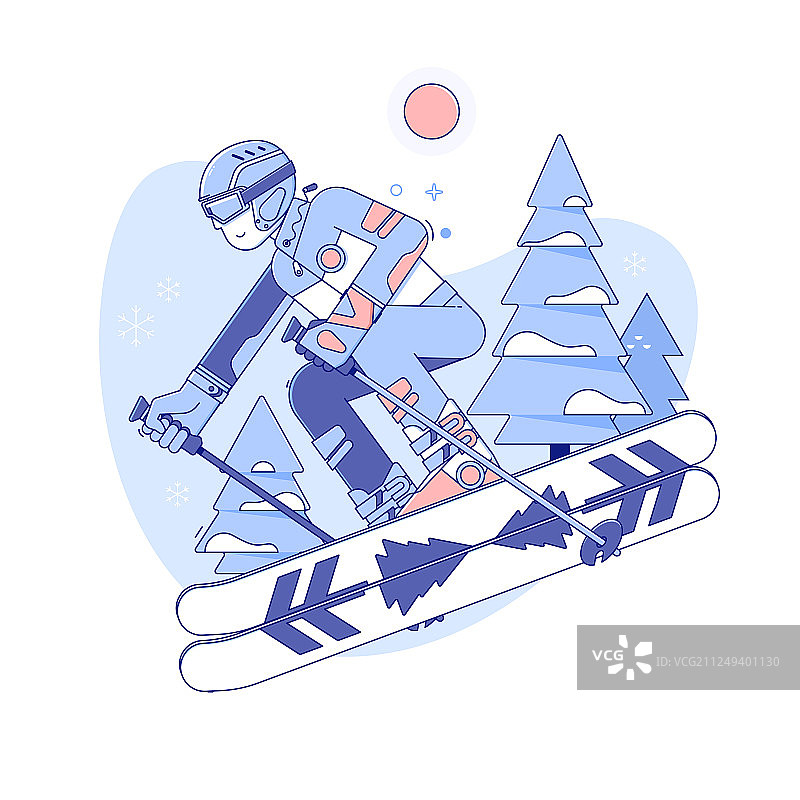 滑雪胜地的滑雪者图片素材