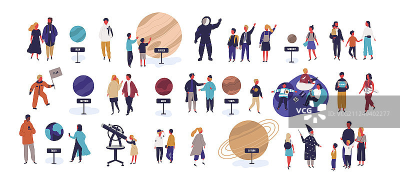 人物参观天文馆图片素材