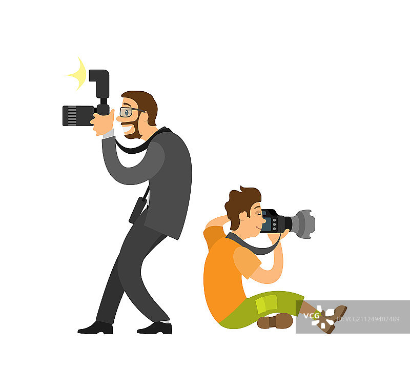 自由职业记者拍摄照片图片素材
