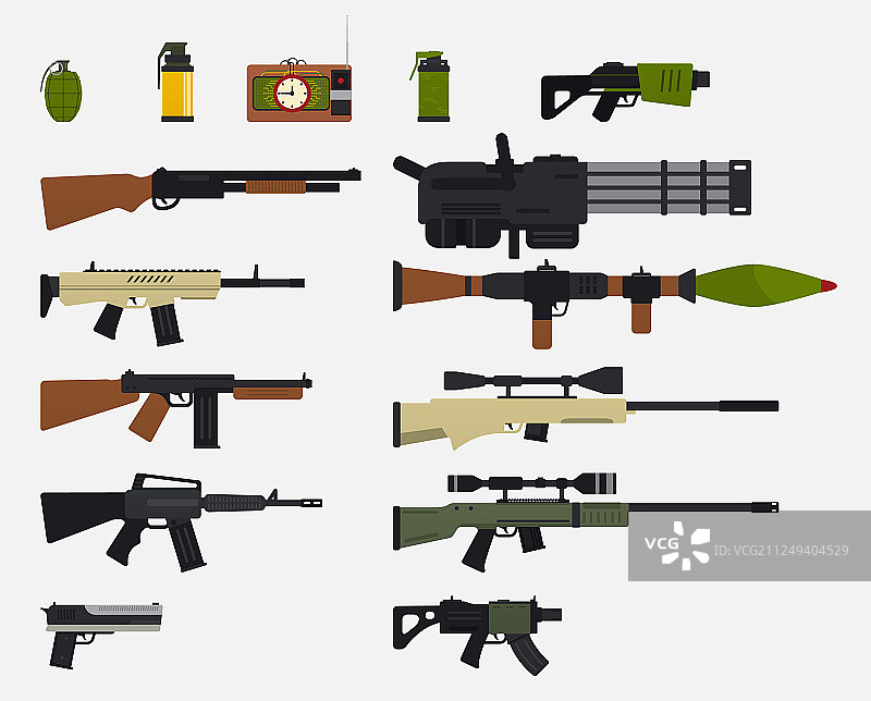 现代作战武器军事武器套装图片素材