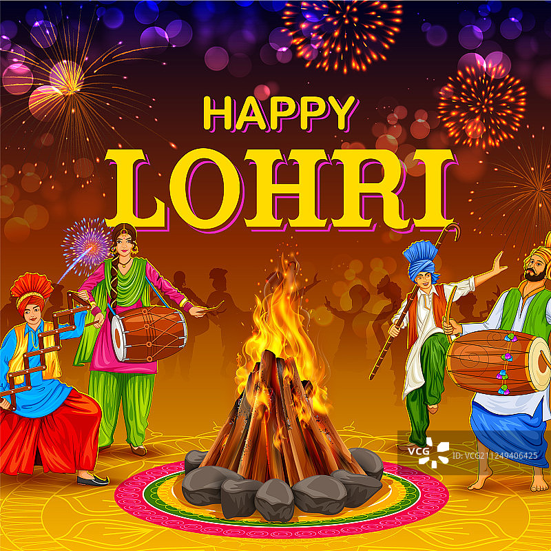 旁遮普Lohri节假日背景图片素材