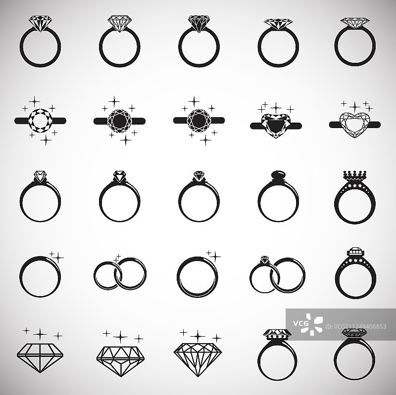 白色背景上的吊环图标集图片素材