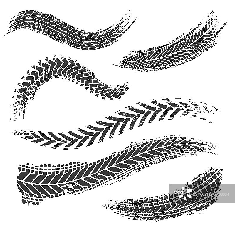 汽车摩托车和自行车轮胎胎面痕迹图片素材