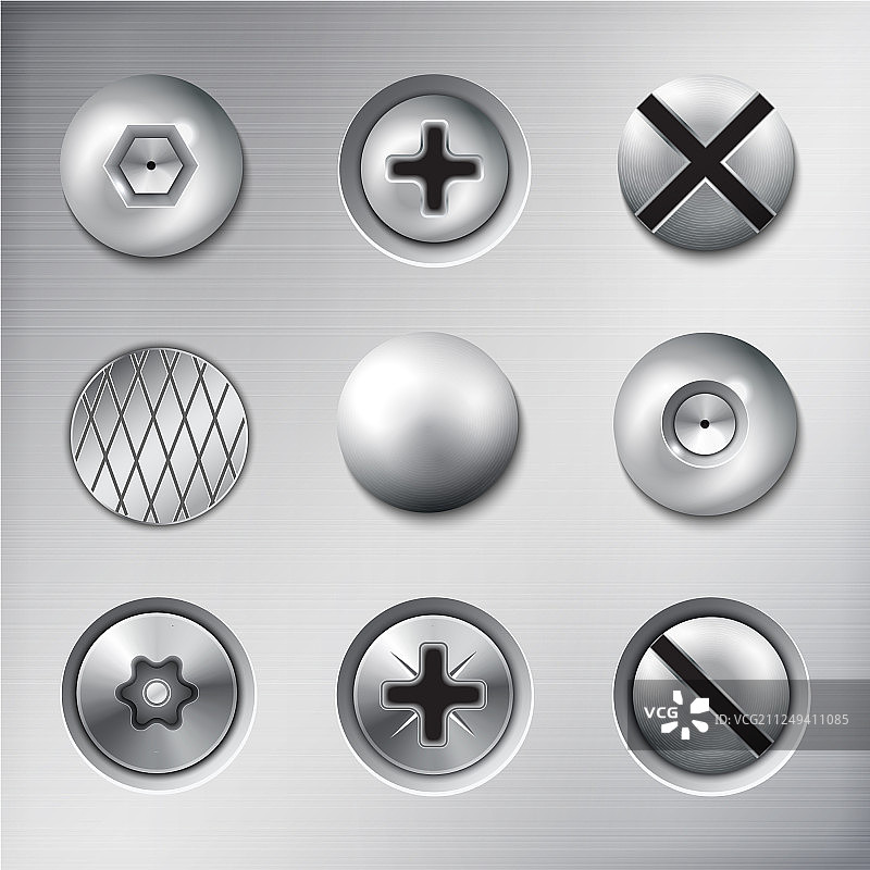 逼真附加紧固件套件图片素材