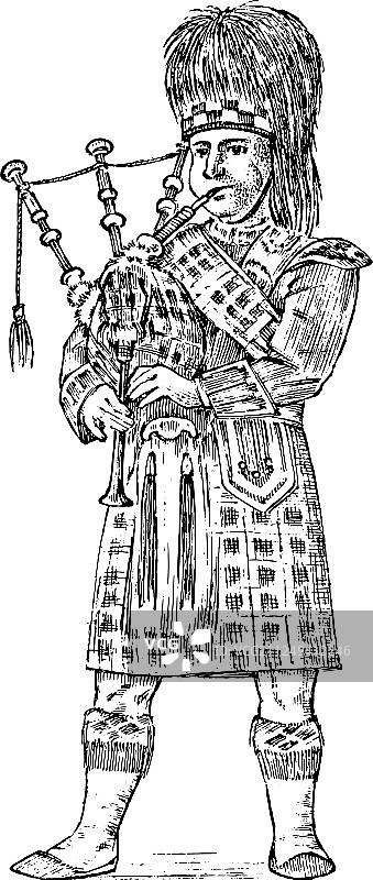 身穿传统民族服装的苏格兰男子图片素材