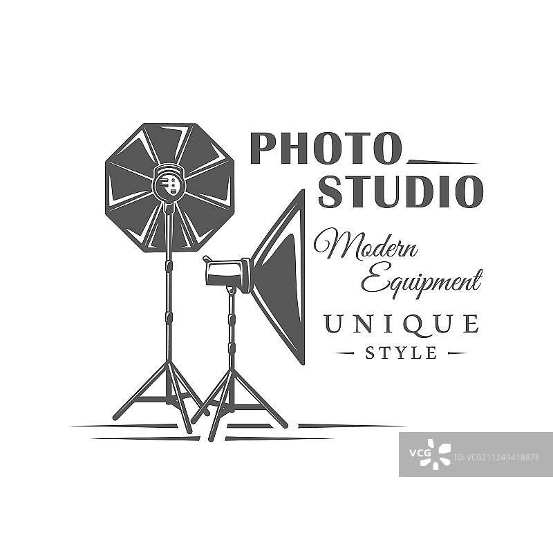 白色背景上的摄影工作室标签图片素材