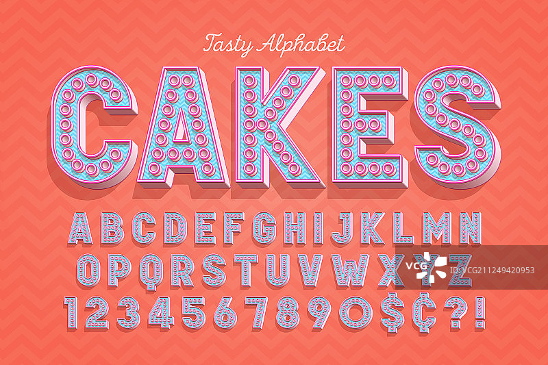 滑稽美味3D展示字体设计字母图片素材