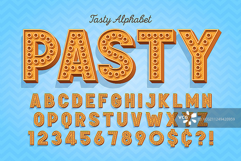 滑稽美味3D展示字体设计字母图片素材