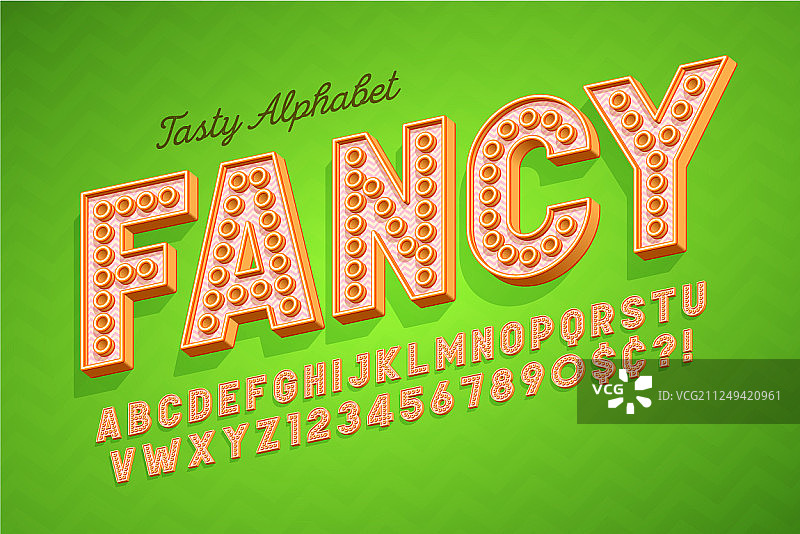 滑稽美味3D展示字体设计字母图片素材