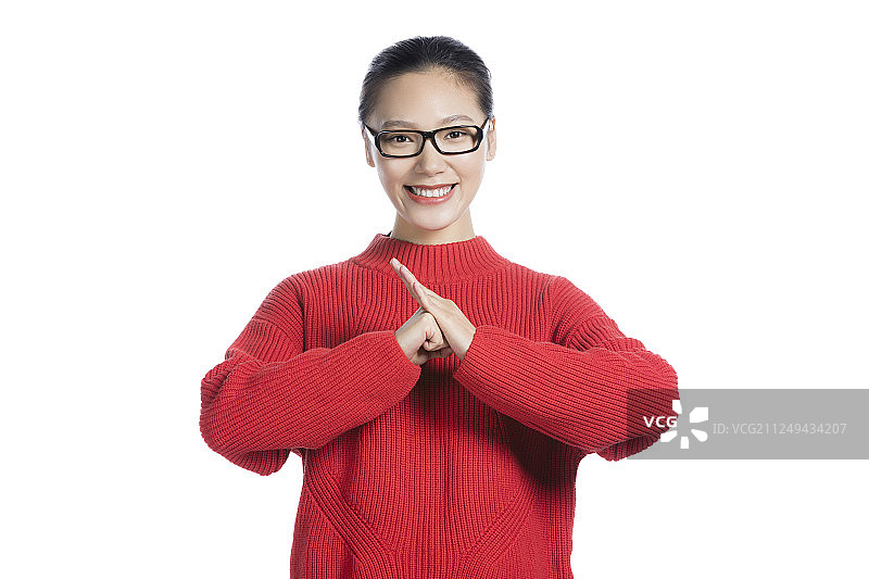 行礼的年轻女士图片素材