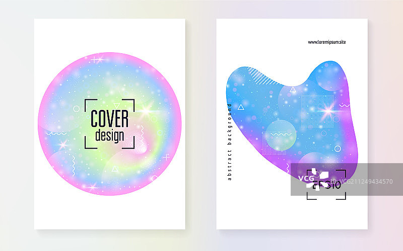 独角兽宣传单可爱彩虹全息公主图片素材