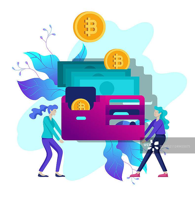 加密货币与区块链组合图片素材