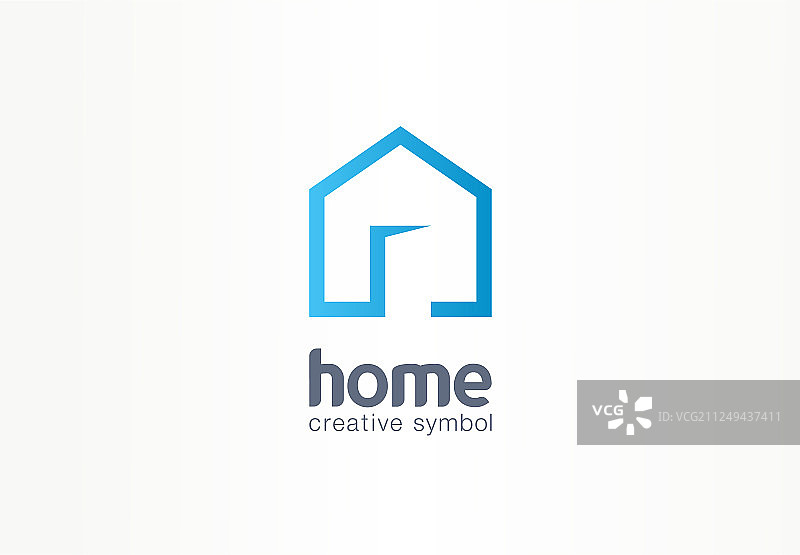 创意家居符号概念开门建筑图片素材