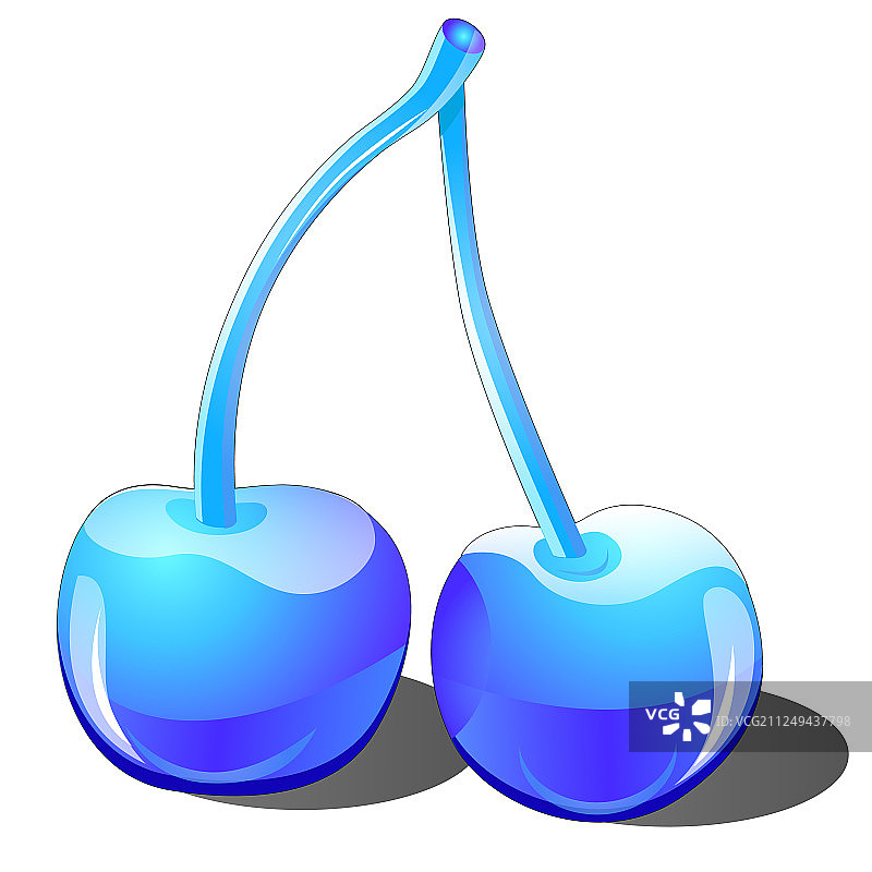 由冰和玻璃制成的两颗樱桃图片素材