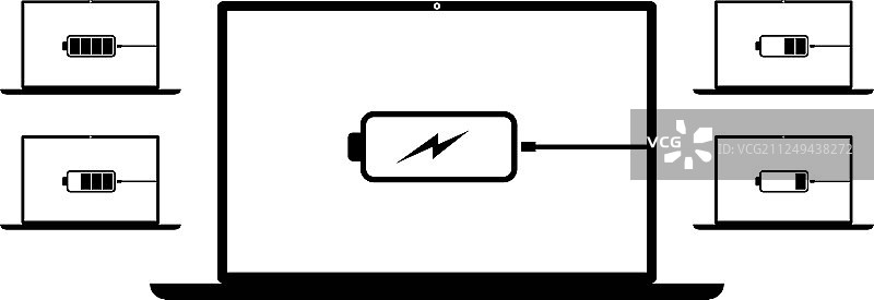 电脑电池充电图标图片素材