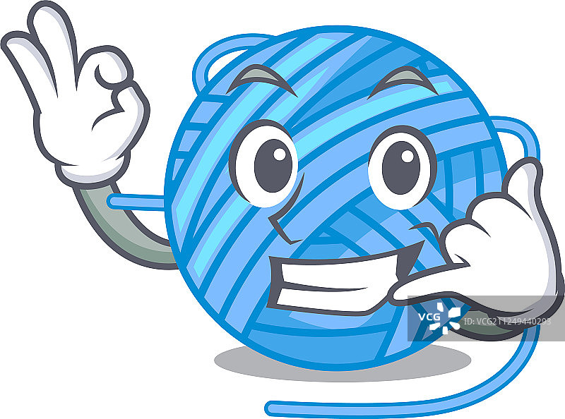 Call Me概念毛线针织卡通图片素材